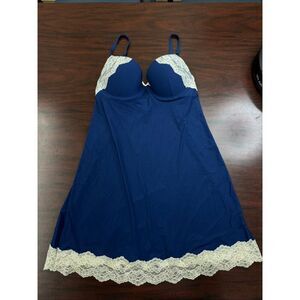 Victoria’s Secret Navy Lingerie Slip with Lace Size 34B